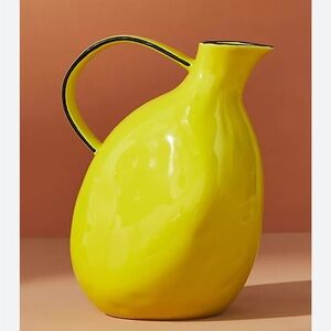Anthropologie Sunny Yellow Ceramic Jug